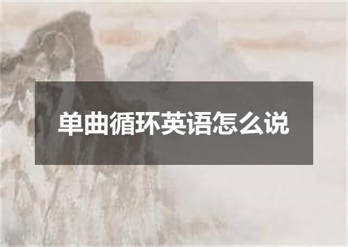 单曲循环英语怎么说