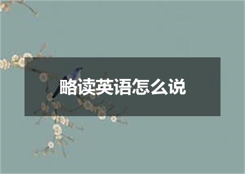 略读英语怎么说