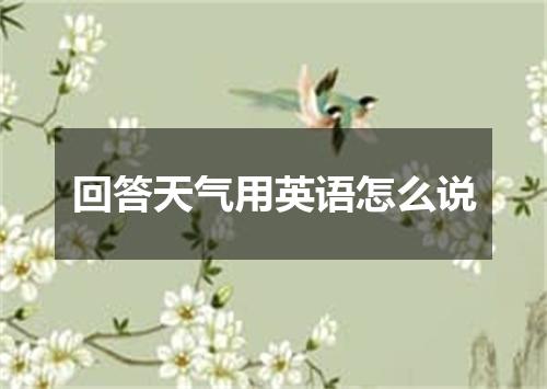 回答天气用英语怎么说