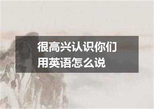 很高兴认识你们用英语怎么说