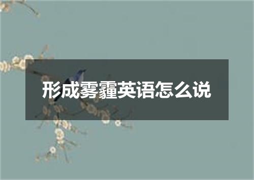 形成雾霾英语怎么说