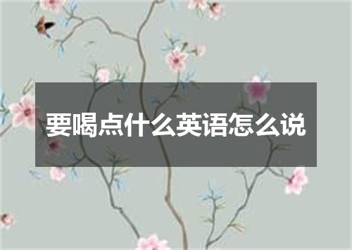 要喝点什么英语怎么说