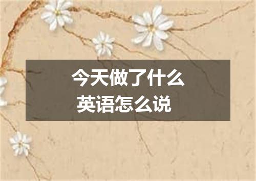 今天做了什么 英语怎么说