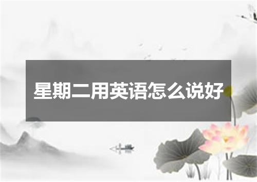 星期二用英语怎么说好