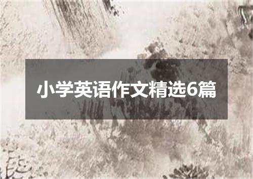 小学英语作文精选6篇