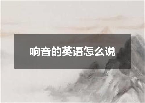 响音的英语怎么说
