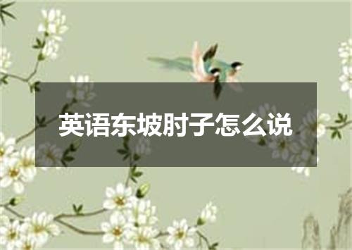 英语东坡肘子怎么说