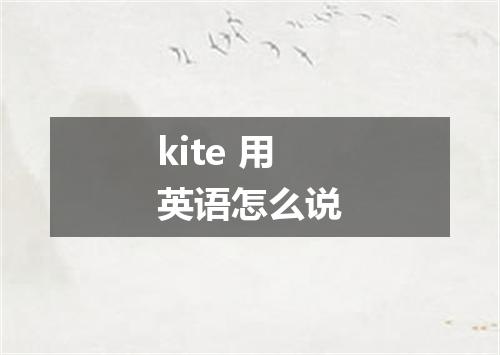 kite 用英语怎么说