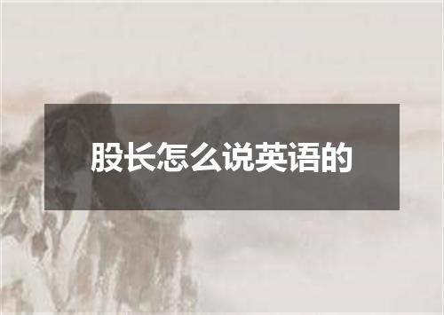 股长怎么说英语的