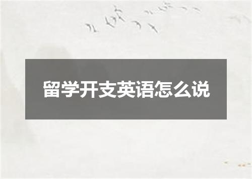 留学开支英语怎么说