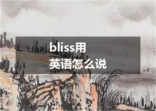 bliss用英语怎么说