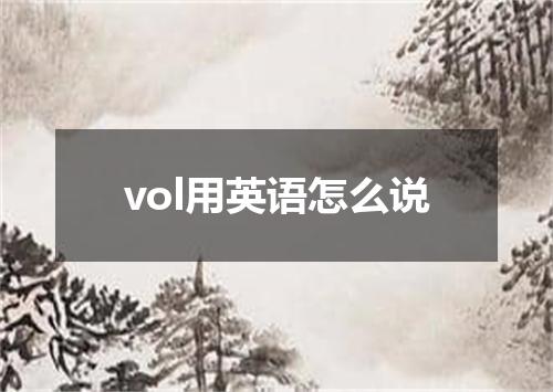 vol用英语怎么说