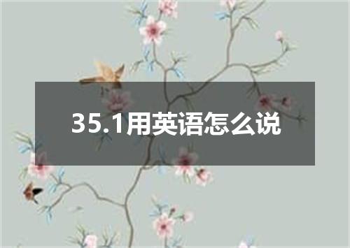 35.1用英语怎么说