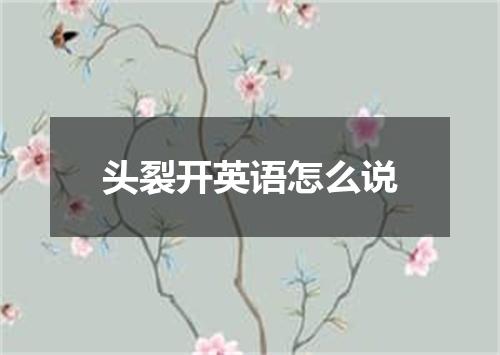 头裂开英语怎么说