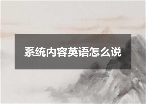 系统内容英语怎么说