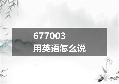 677003用英语怎么说