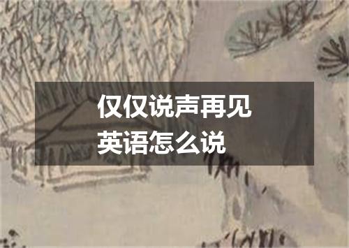 仅仅说声再见英语怎么说