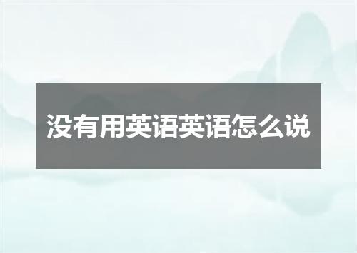 没有用英语英语怎么说