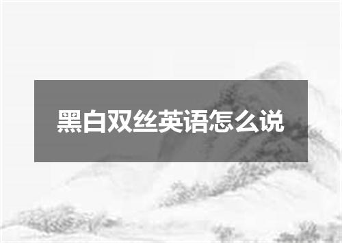 黑白双丝英语怎么说