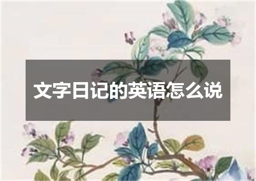 文字日记的英语怎么说