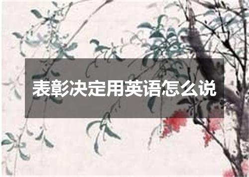 表彰决定用英语怎么说