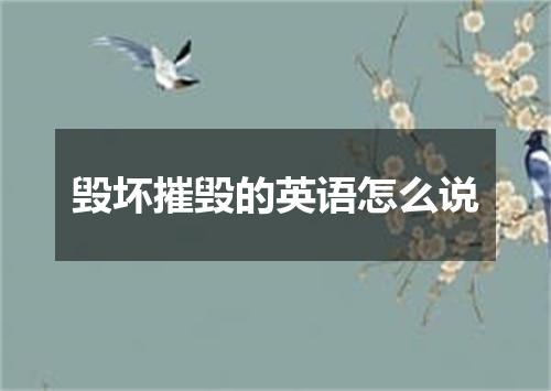 毁坏摧毁的英语怎么说