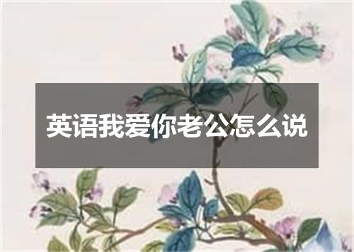 英语我爱你老公怎么说