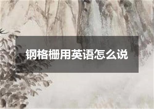 钢格栅用英语怎么说