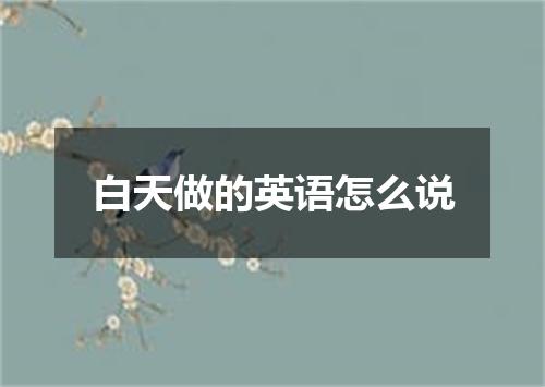 白天做的英语怎么说