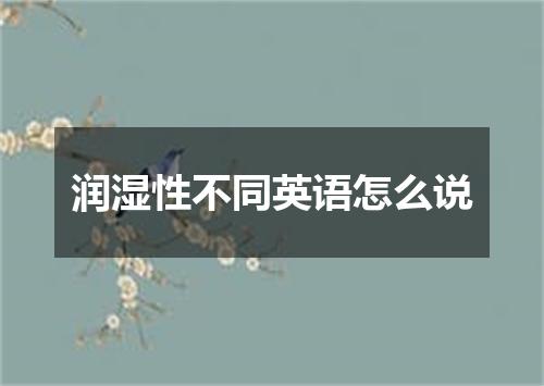 润湿性不同英语怎么说
