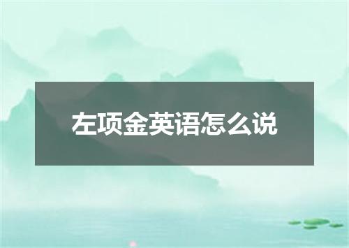 左项金英语怎么说