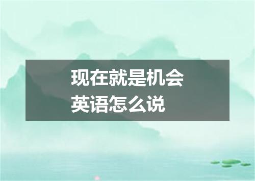 现在就是机会英语怎么说