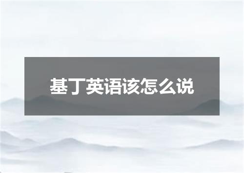 基丁英语该怎么说