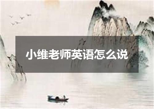 小维老师英语怎么说