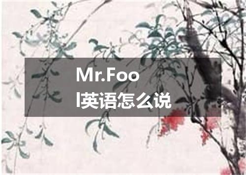 Mr.Fool英语怎么说