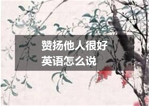赞扬他人很好英语怎么说