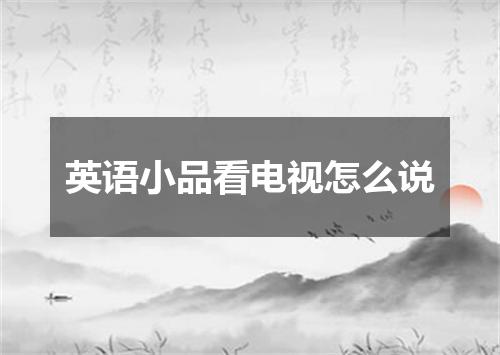 英语小品看电视怎么说