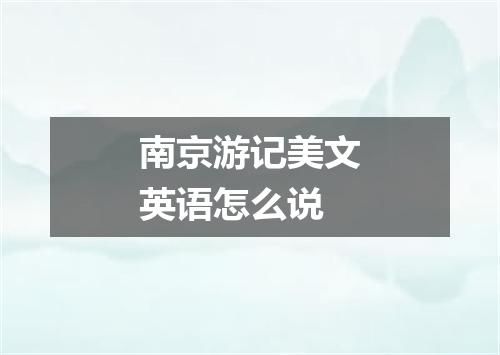 南京游记美文英语怎么说