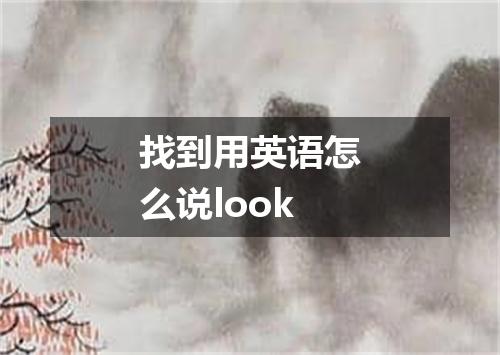 找到用英语怎么说look