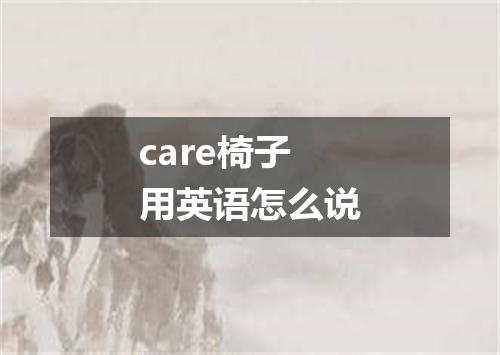 care椅子用英语怎么说