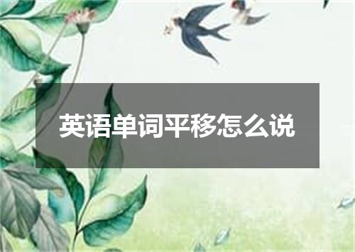 英语单词平移怎么说