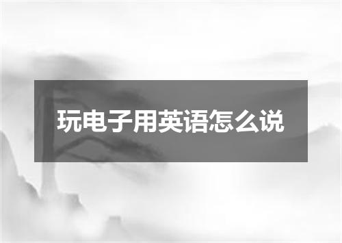 玩电子用英语怎么说