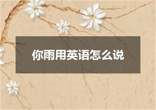 你雨用英语怎么说
