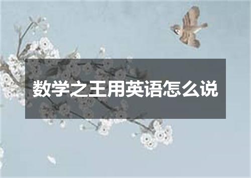 数学之王用英语怎么说