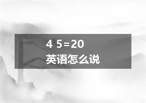 4 5=20英语怎么说