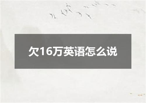 欠16万英语怎么说