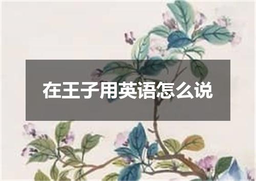 在王子用英语怎么说