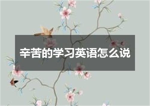 辛苦的学习英语怎么说