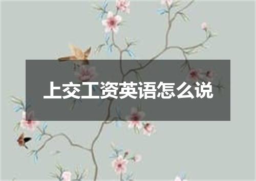 上交工资英语怎么说
