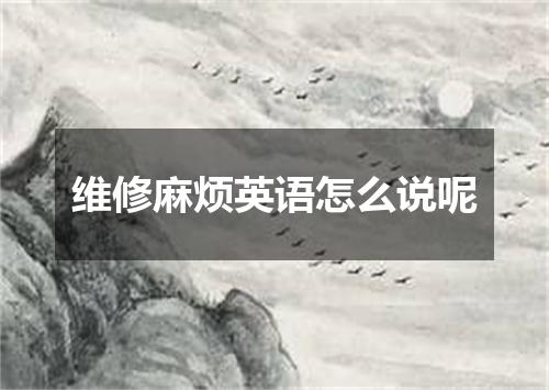 维修麻烦英语怎么说呢